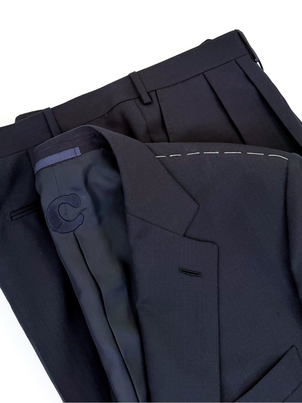 NWT New Caruso Men's Italian Wool Silk Suit Midnight Navy Blue Elisir 44R - Picture 8 of 15